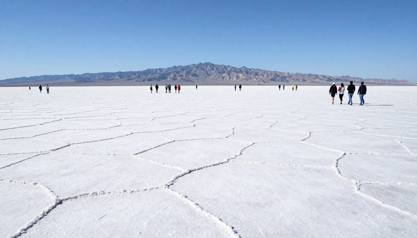 Bonneville Speedway Utah salt flats landscape with mountains