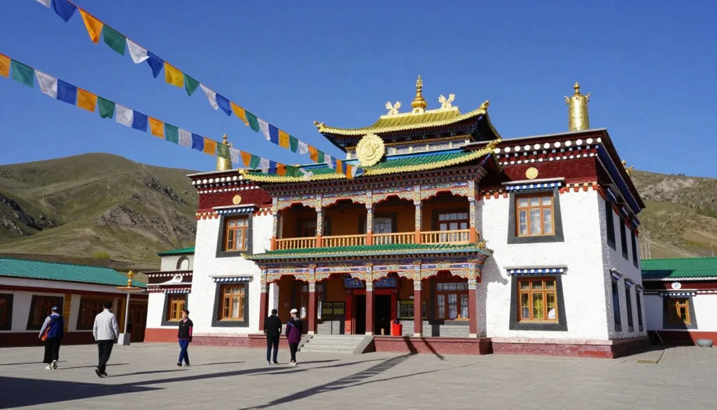 Buddhist monastery temple in Zabaykalsky Krai with traditional architecture