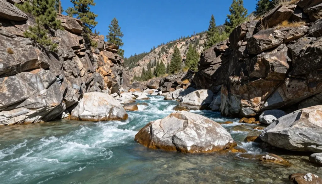 Cache la Poudre River flowing through scenic canyon near Fort Collins