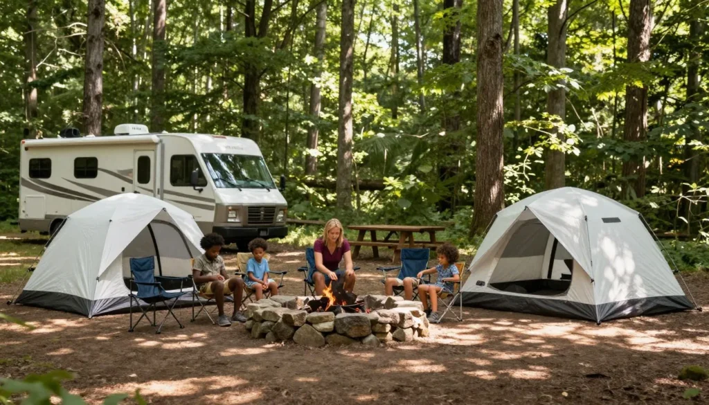 Camping area within Fall Creek Falls State Park near Centennial Wilderness