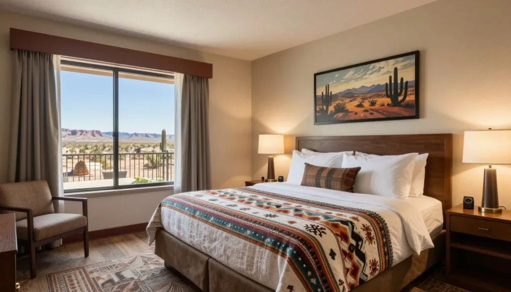 Comfortable hotel room interior in Blanding Utah area