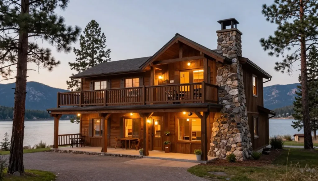 Comfortable lakeside lodge accommodation near Flaming Gorge
