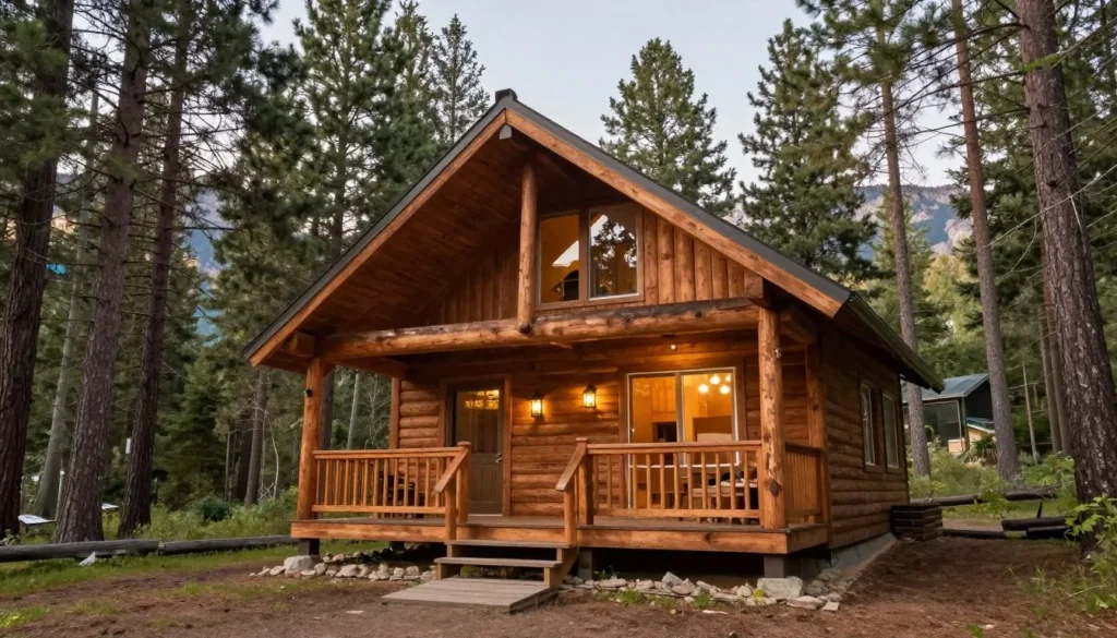 Cozy cabin accommodation nestled among pine trees in Dixie National Forest Cozy cabin accommodation nestled among pine trees in Dixie National Forest