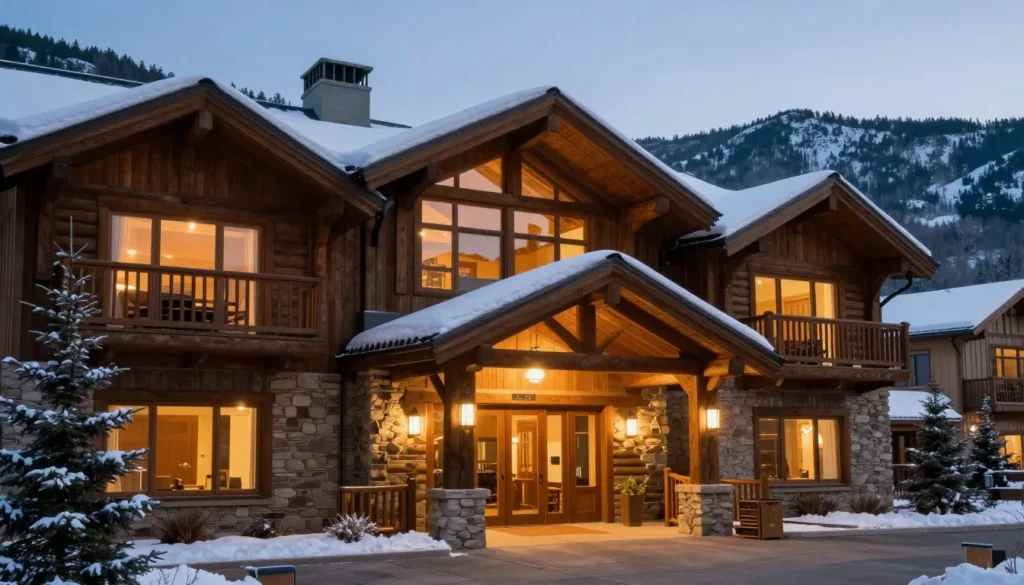 Cozy mountain lodge accommodation near Eagle Point Resort with welcoming exterior Cozy mountain lodge accommodation near Eagle Point Resort with welcoming exterior