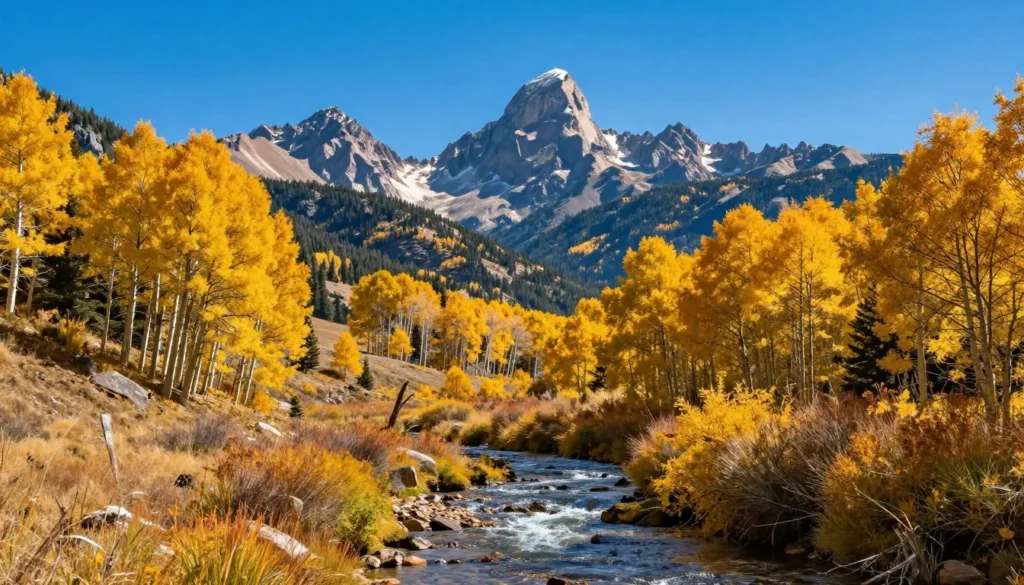 Cuchara Valley Colorado autumn scenery with golden aspens Cuchara Valley Colorado autumn scenery with golden aspens