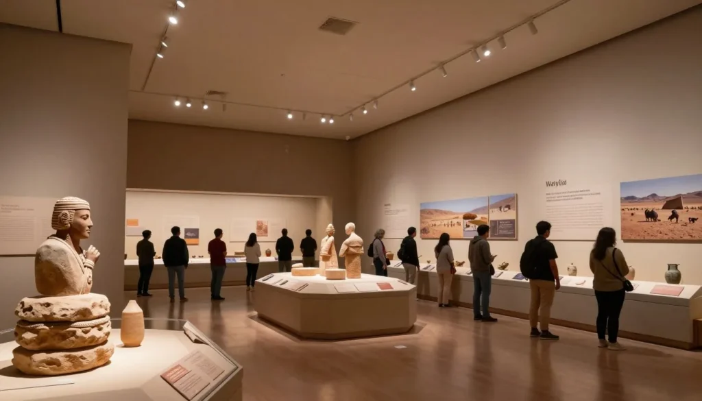 Cultural museum interior with desert history exhibits