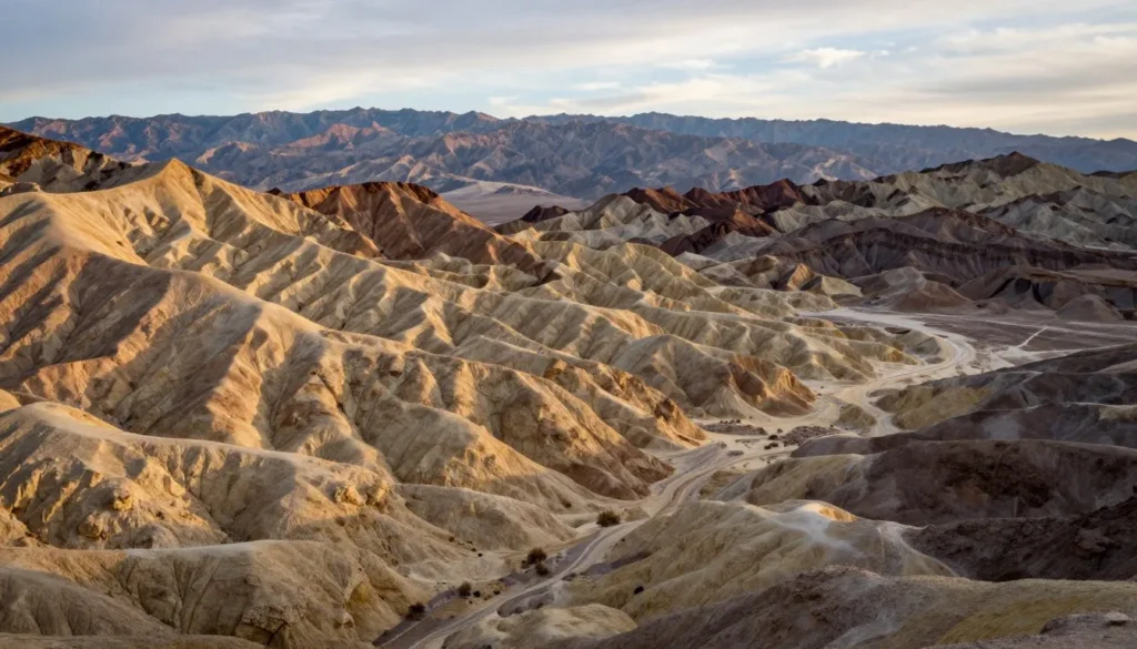 Death Valley landscape with colorful badlands