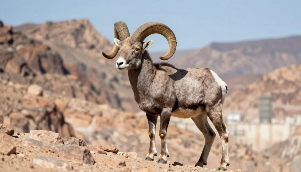Desert bighorn sheep in Black Canyon near Hoover Dam Desert bighorn sheep in Black Canyon near Hoover Dam