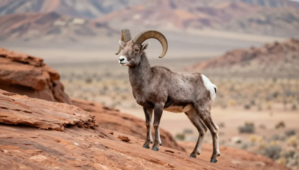 Desert bighorn sheep on rocky outcrop in Gold Butte Desert bighorn sheep on rocky outcrop in Gold Butte