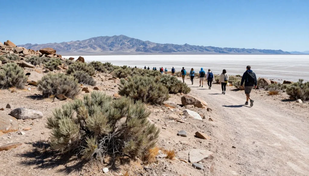 Desert landscape surrounding Bonneville salt flats