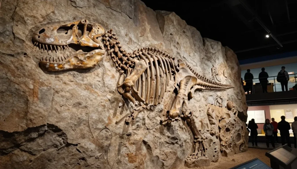 Dinosaur National Monument fossil wall display Dinosaur National Monument fossil wall display
