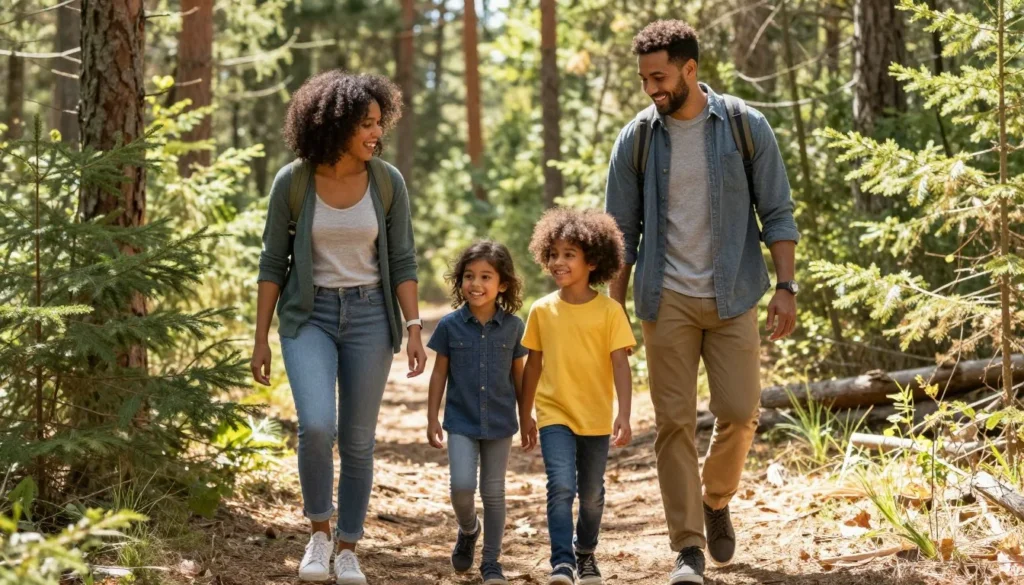 Diverse family with children enjoying nature activities in Dixie National Forest Diverse family with children enjoying nature activities in Dixie National Forest