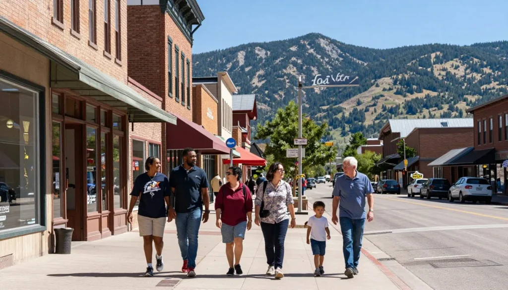 Downtown La Veta Colorado main street with local shops Downtown La Veta Colorado main street with local shops