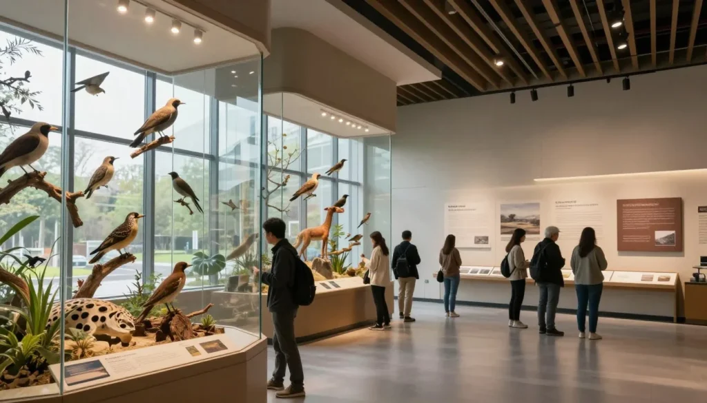 Educational wildlife exhibits at Tennessee refuge visitor center