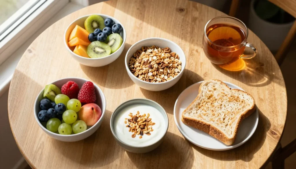 Fresh healthy breakfast spread at Joyful Journey Hot Springs featuring local Colorado ingredients Fresh healthy breakfast spread at Joyful Journey Hot Springs featuring local Colorado ingredients