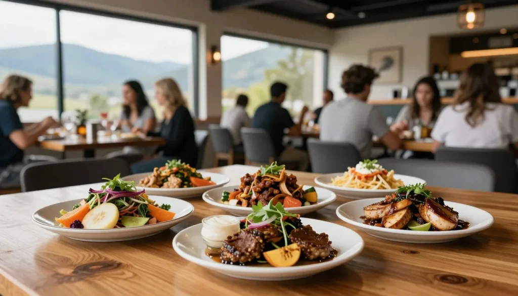 Fresh local cuisine served at Salt Lake City restaurant with mountain views Fresh local cuisine served at Salt Lake City restaurant with mountain views