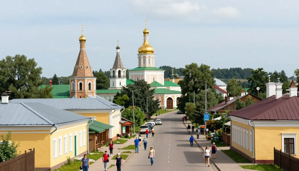 Golden Ring historic town with traditional architecture