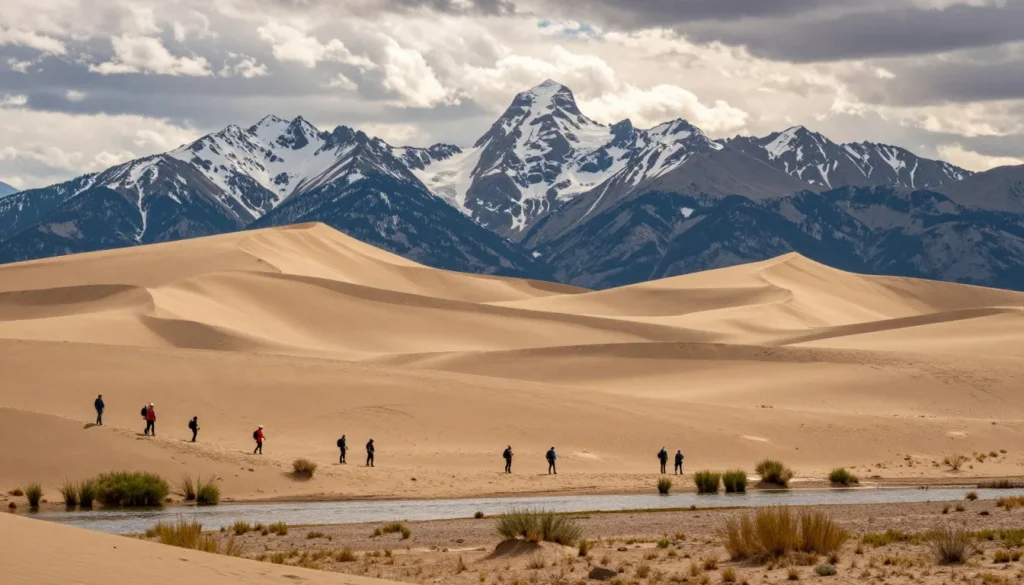 Great Sand Dunes National Park dramatic landscape near Joyful Journey Hot Springs Great Sand Dunes National Park dramatic landscape near Joyful Journey Hot Springs