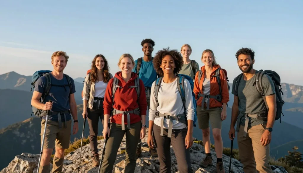 Happy hikers at Cedar Mountain summit Happy hikers at Cedar Mountain summit