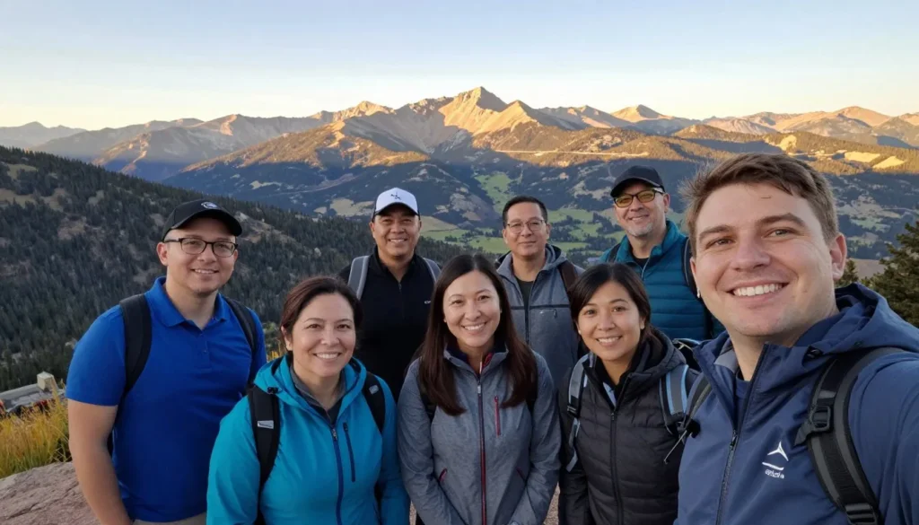 Happy visitors enjoying Colorado mountain experience