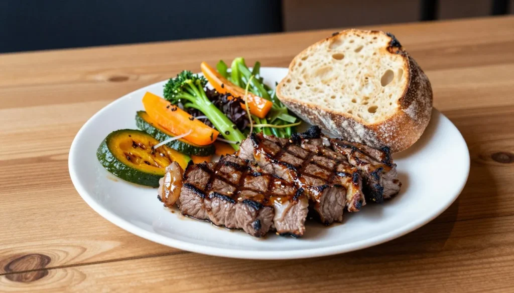 Hearty mountain meal with fresh ingredients