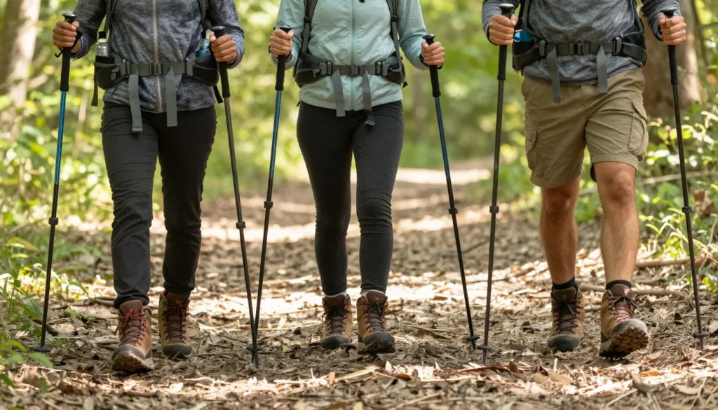Hikers with proper safety gear on Tennessee trail