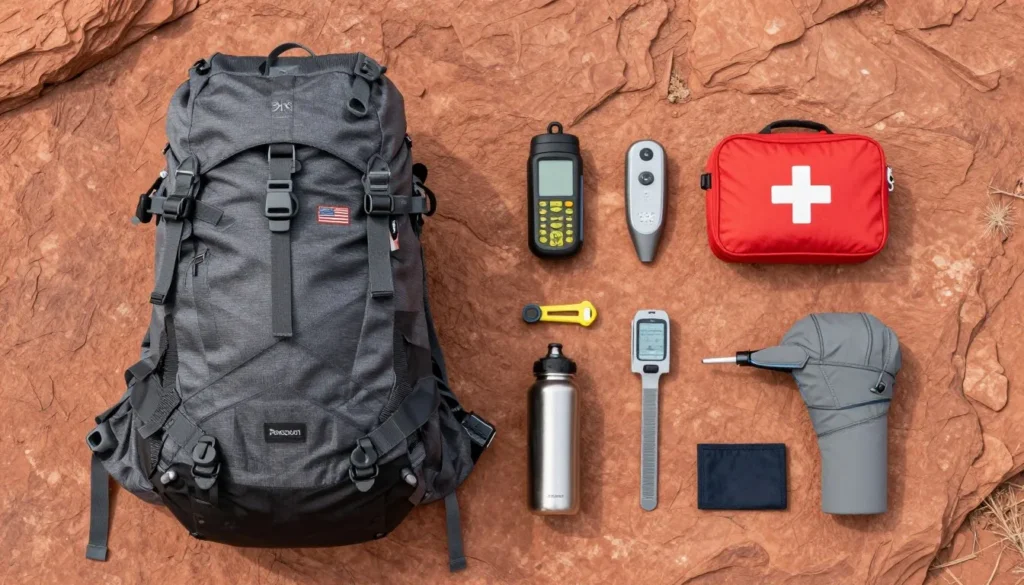 Hiking backpack with essential gear for Grand Staircase–Escalante exploration Hiking backpack with essential gear for Grand Staircase–Escalante exploration