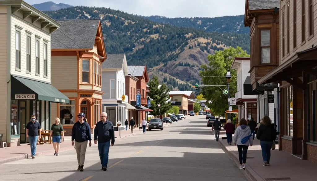 Historic Leadville Colorado mountain town street scene Historic Leadville Colorado mountain town street scene