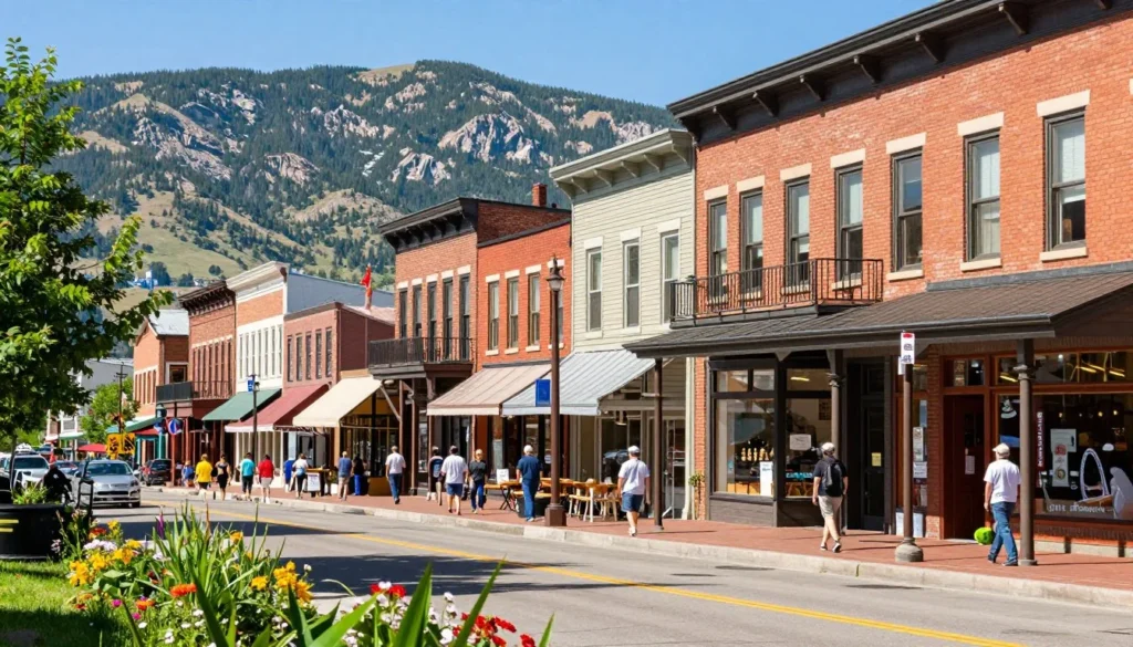 Historic Main Street in Park City with mountain backdrop Historic Main Street in Park City with mountain backdrop