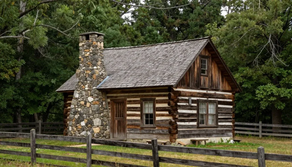 Historic cabin preserved in Cherokee National Forest showing Appalachian cultural heritage
