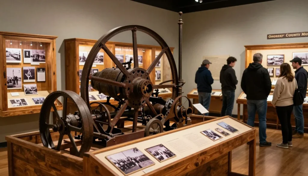 Historic mining heritage display in Ouray Colorado museum Historic mining heritage display in Ouray Colorado museum