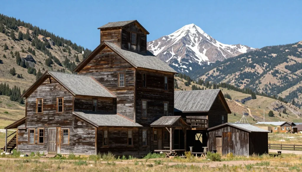 Historic mining structures below Mount Sneffels