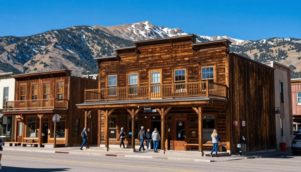 Historic mountain town building with cultural exhibits Historic mountain town building with cultural exhibits