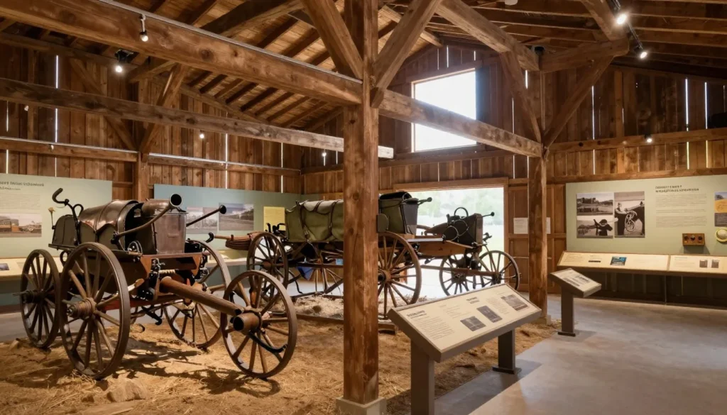 Historic ranching exhibit in mountain museum Historic ranching exhibit in mountain museum