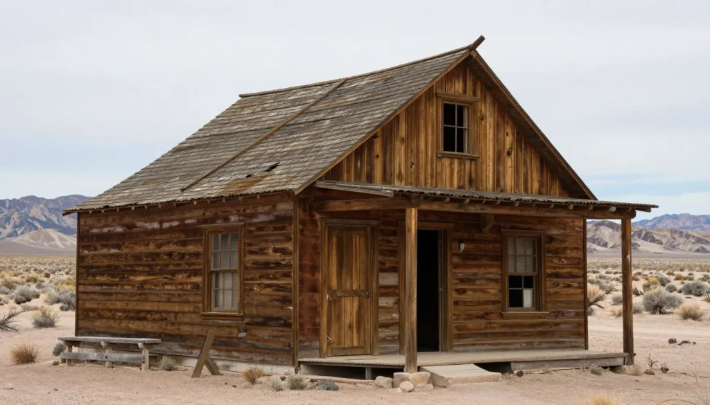 Historic weathered wooden structure from Civilian Conservation Corps era Historic weathered wooden structure from Civilian Conservation Corps era