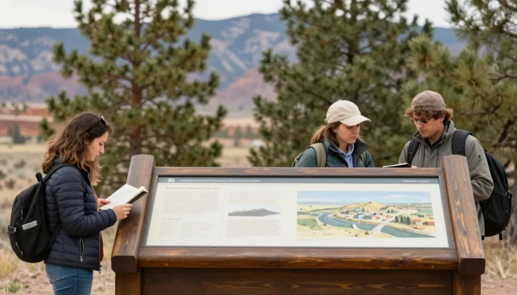 Historical interpretive display about Flaming Gorge area