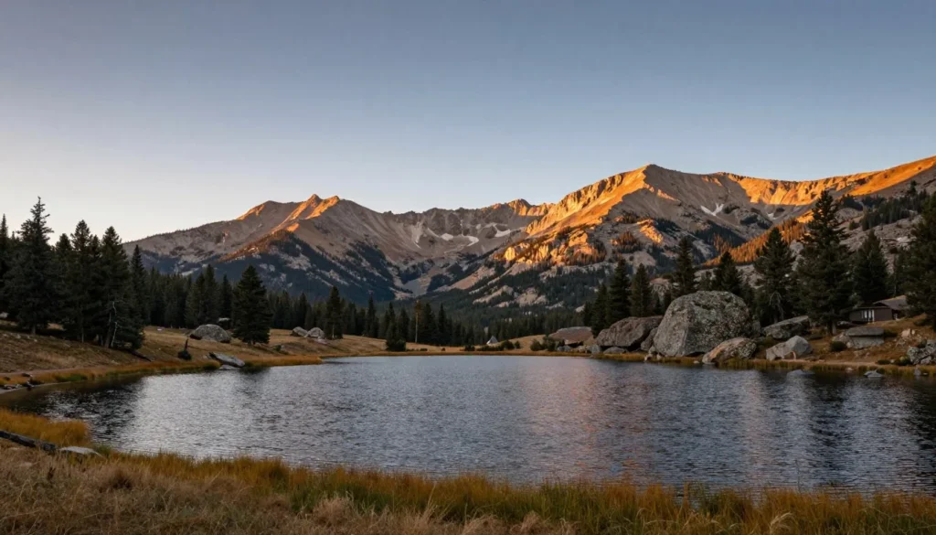 Inspiring panoramic view of Lathrop State Park Colorado at golden hour