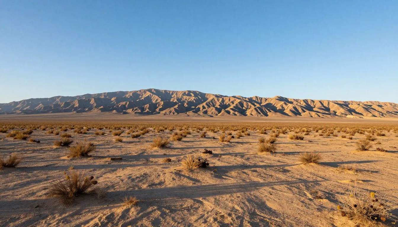 Ivanpah Desert Nevada travel guide landscape showing vast desert terrain with mountains