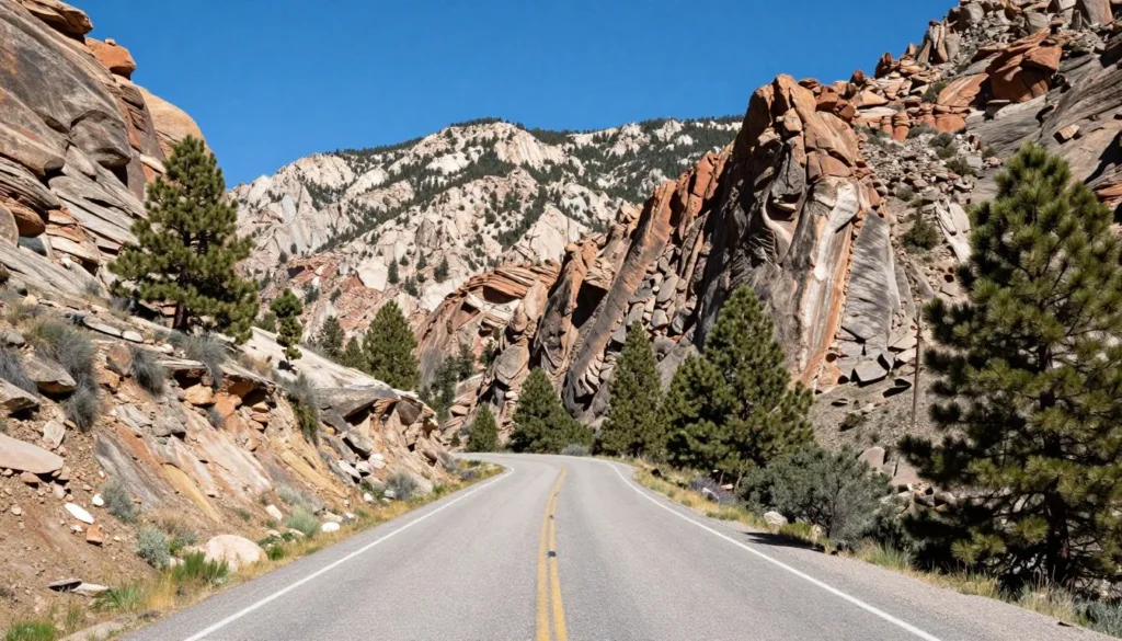 Jarbidge Canyon scenic mountain road approach Jarbidge Canyon scenic mountain road approach