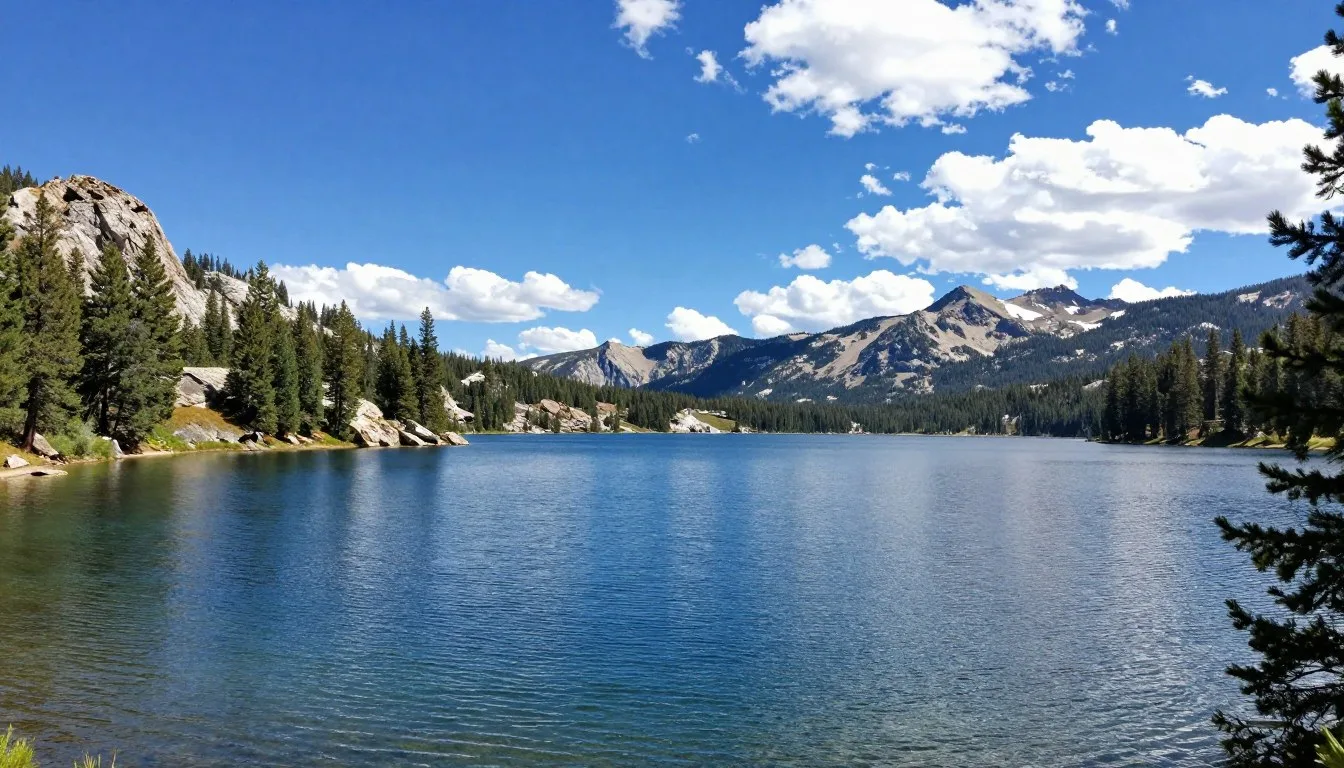 Jordanelle Reservoir Utah with mountain backdrop and clear blue water