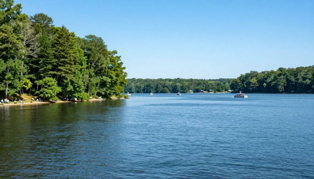 Kentucky Lake Tennessee waterfront landscape at Birdsong Resort area