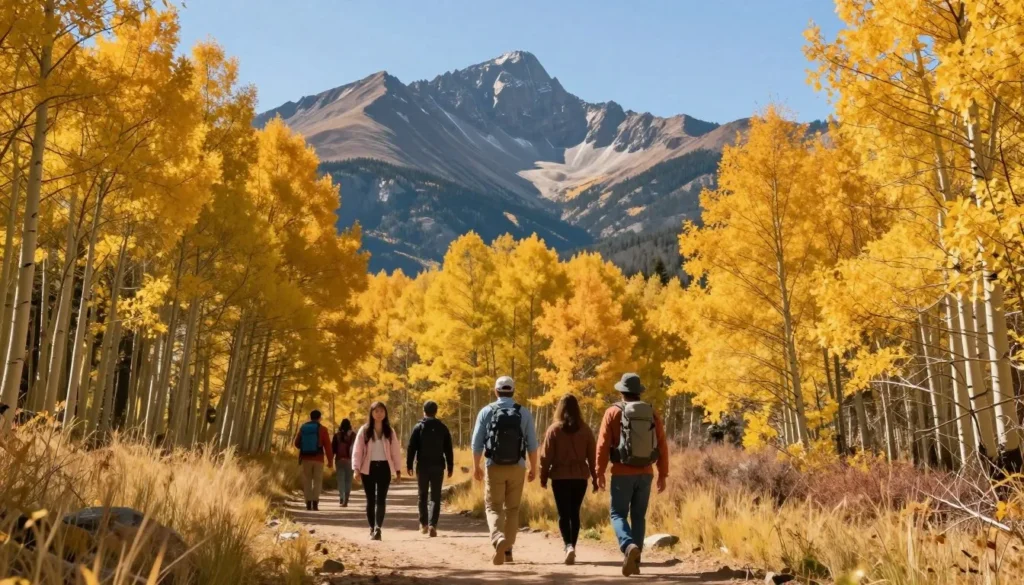 La Veta Colorado autumn landscape with changing aspen trees La Veta Colorado autumn landscape with changing aspen trees