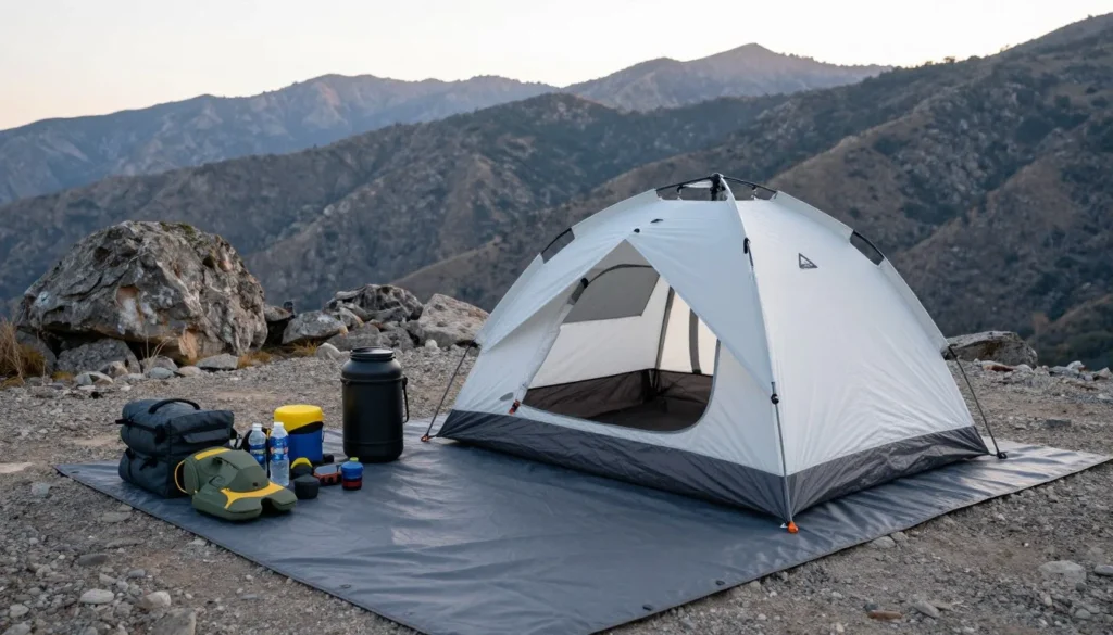 Leave No Trace camping setup Nevada wilderness minimal impact