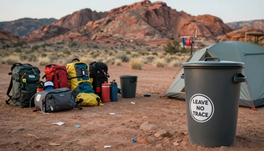 Leave no trace camping setup in Paradox Valley with proper food storage