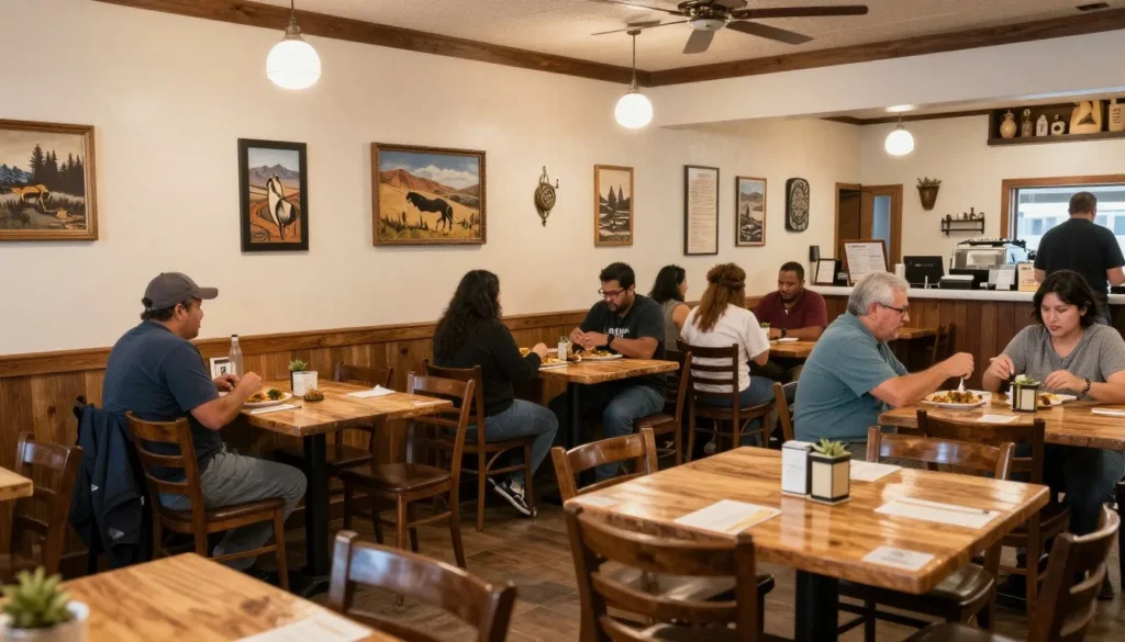Local restaurant interior in rural Nevada with comfortable dining atmosphere Local restaurant interior in rural Nevada with comfortable dining atmosphere