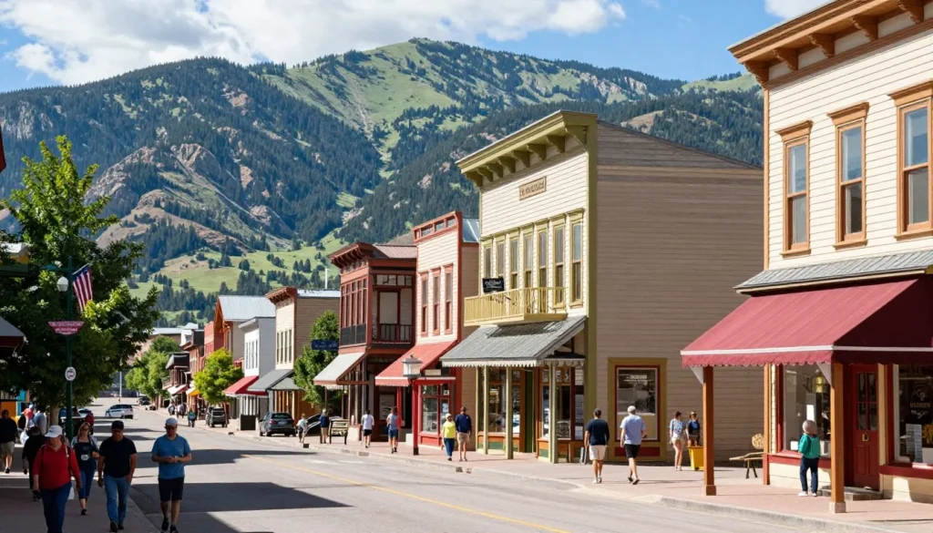 Main Street in historic downtown Ouray Colorado with Victorian buildings Main Street in historic downtown Ouray Colorado with Victorian buildings