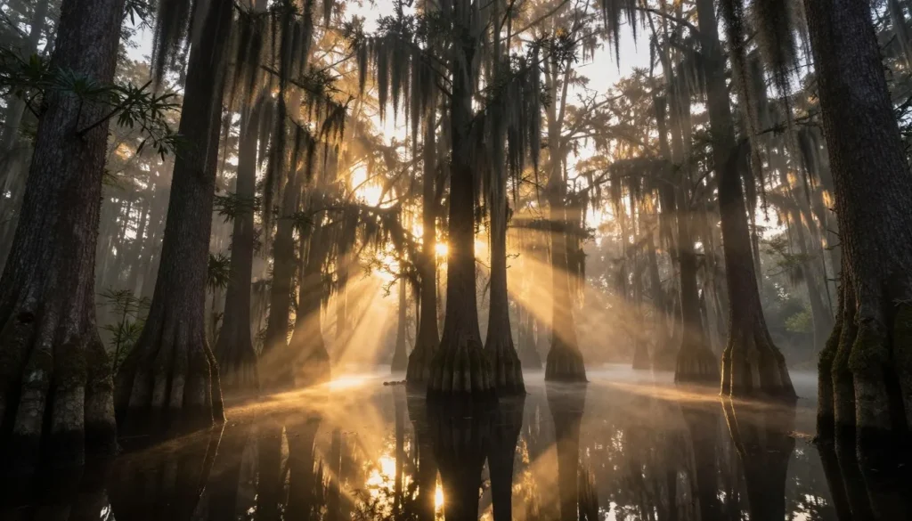 Majestic cypress swamp landscape at Big Hill Pond State Park Tennessee
