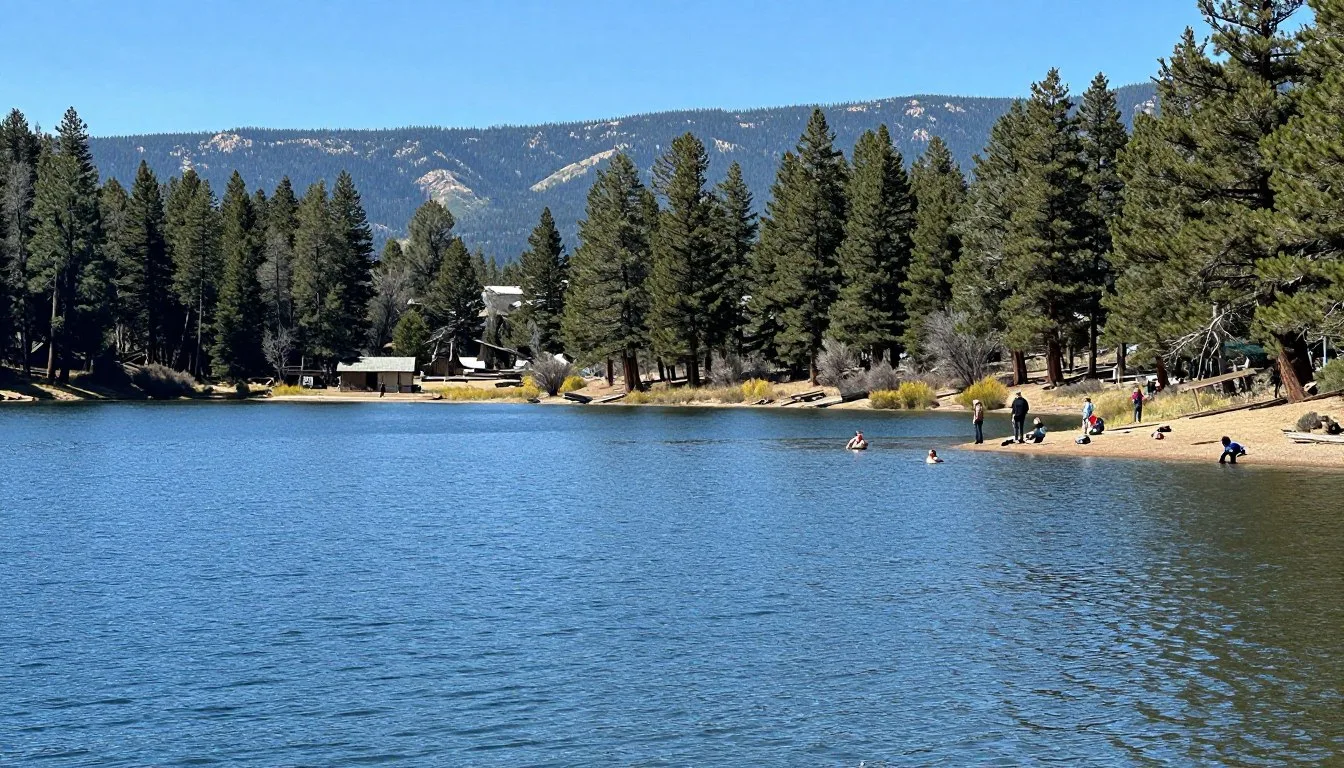 Mancos State Park Colorado scenic lake view with mountain backdrop