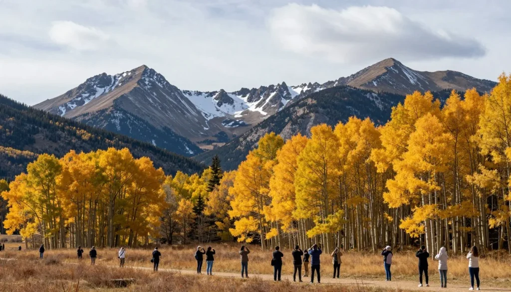 Monarch Pass Colorado autumn colors with aspen trees