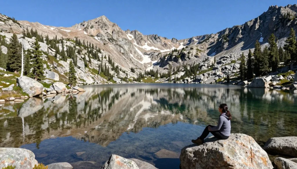 Mount Rose alpine lake with mountain reflection Mount Rose alpine lake with mountain reflection